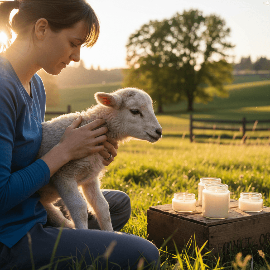 Veterinarian with small livestock