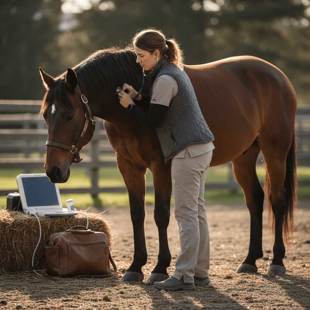 Mobile vet check-up on farm